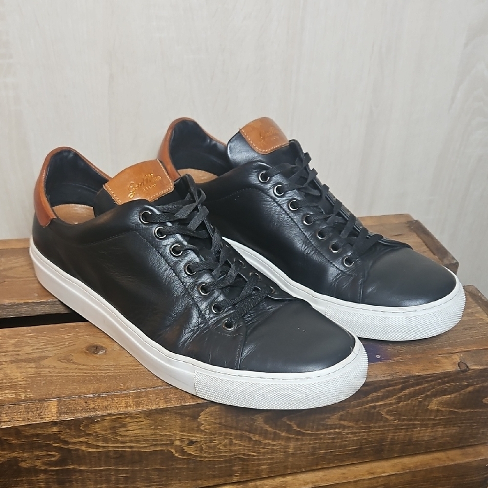 Good Man Brand Black and Tan Leather Sneakers Size 10